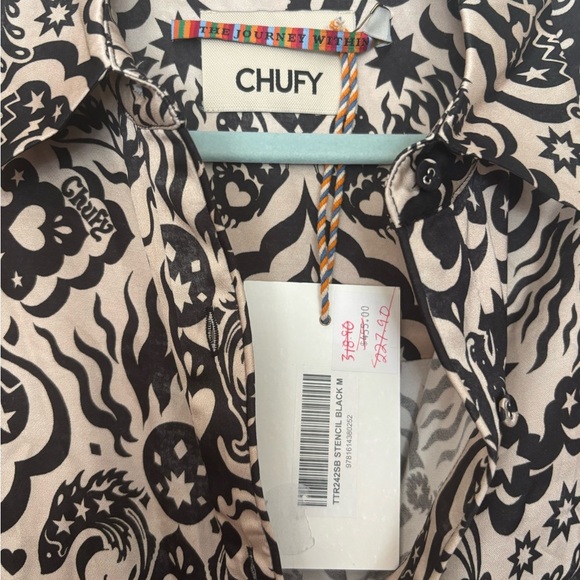 NWT CHUFY Liv Button-down // Stencil Black // Size Medium - Picture 6 of 8